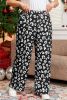 Leopard Print Wide Leg Pockets Plus Size Pants
