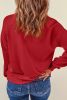 Red Heart Shaped Glitter Chenille Graphic Sweatshirt