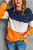Blank Sweatshirt - Colorblock Comfy Pullover Sweatshirt for Women Customized