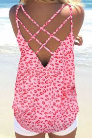 Leopard Strappy Back Detail Loose Cami Top (size: (US 8-10)M)