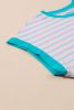 Pink Stripe Colorblock Cap Sleeve Tee & Shorts Set