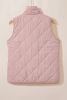 Pink Zip Up Fleece Lined Quilted Vest Coat