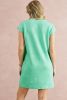 Mint Green Plain Textured Pocketed Mini Dress