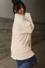 Jet Stream Waffle Patchwork Side Pockets Henley Collared Plus Size Top