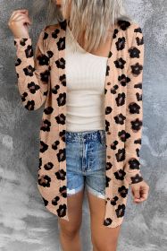 Leopard Print Button Down Lightweight Long Cardigan (size: (US 8-10)M)