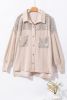 Parchment Sequin Patchwork Chest Pocket Corded Shirt