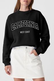 Black CALIFORNIA WEST COAST Drop Shoulder Graphic Sweatshirt (size: (US 12-14)L)