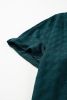 Sea Green Textured Split V-Neck Short Sleeve Blouse