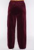 Burgundy Solid Drawstring Waist Wide Leg Pants
