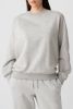 Gray Solid Color Drop Shoulder Terry Sweatshirt