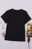 Blank T Shirt - Black Plain Rolled Up Crewneck T-Shirt Customized