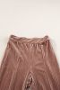 Dusty Pink Solid Color High Waist Corduroy Flare Pants