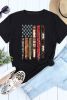 Black American Flag Print Black Graphic Tee