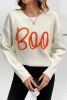 Apricot Halloween Boo Drop Shoulder Knit Sweater