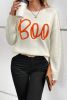 Apricot Halloween Boo Drop Shoulder Knit Sweater
