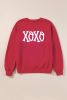 Racing Red XOXO Print Drop Sleeve Pullover Sweatshirt