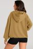 Brown Kangaroo Pocket Half Zipper Oversized Hoodie