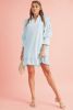 Myosotis Seersucker Striped V-Neck Ruffle Dress