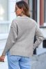 Light Grey Plain Oversized Hollowed Knit Sweater
