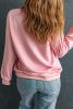 Pink COFFEE TEACH REPEAT Graphic Loose Sweatshirt