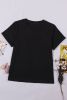 Blank T Shirt - Black Plain Rolled Up Crewneck T-Shirt Customized