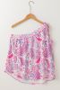 Multicolour Paisley Print Knot Asymmetric Shoulder Sleeveless Shirt