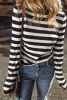 Black Stripe Slim Fit High Neck Knit Sweater