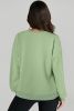 Smoke Green Plain O Neck High Low Hem Pullover Sweatshirt