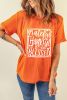 Orange Grateful Thankful Blessed Printed Crewneck Thanksgiving T Shirt