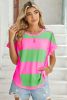 Green & Rosy Colorblock Exposed Seam Tee
