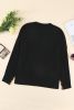 Blank Sweatshirt - Black Leopard Print Sleeve Long Sleeve Top Customized