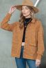 Khaki Snap Button Casual Jacket with Flap Pockets