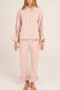 Red Stripe Rustic Flared & Long Sleeve Top And Pants Pajamas Set