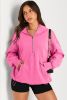 Bonbon Kangaroo Pocket Half Zipper Oversized Hoodie