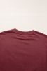 Burgundy Plain Drop Shoulder Crewneck Pullover Sweatshirt