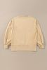 Light Beige Exposed Seam Drop Shoulder Side Slit Sweatshirt