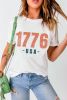 White 1776 USA Letter Graphic Crewneck Tee
