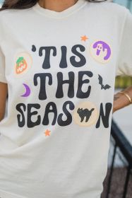 White THIS THE SEASON Graphic Round Neck T Shirt (size: (US 20-22)2XL)