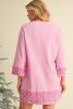 Bonbon Drop Sleeve Sequin Trim T-Shirt Dress