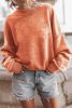 Orange Washed Drop Shoulder Crewneck Pullover Sweatshirt
