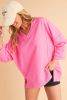 Bonbon Exposed Seam V Neck Bracelet Sleeve T-Shirt