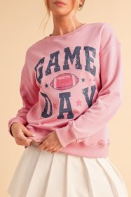 Pink Rugby GAME DAY Graphic Drop Shoulder Sweatshirt (size: (US 8-10)M)