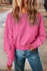 Rose Casual One Strap V-shape Open Back Sweatshirt