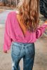 Rose Casual One Strap V-shape Open Back Sweatshirt