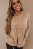 Brown Waffle Kangaroo Pocket Knit Hoodie
