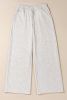 Light Grey Cross-Waist Wide Leg Lounge Pants