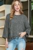 Grey Pocket Ripped Raw Hem Chunky Pullover Sweater