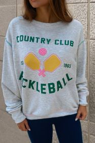 Light Grey COUNTRY CLUB PICKLEBALL Graphic Sweatshirt (size: (US 4-6)S)