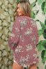 Rose Red Animal Print Drop Sleeve Pullover Sweatshirt