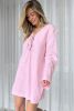 Light Pink Knot Lace Up Sexy Pajama Dress